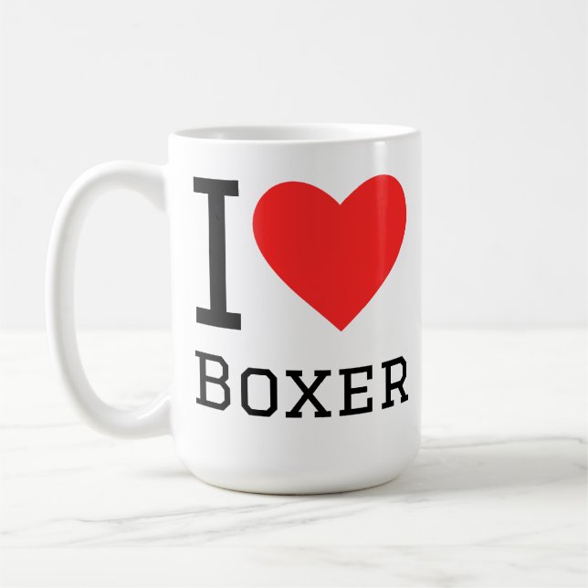 Jag älskar boxer kaffemugg (Vänster)