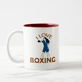 Jag älskar boxning  Två-Tonad mugg