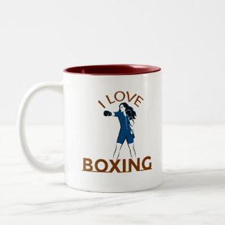 Jag älskar boxning Två-Tonad mugg