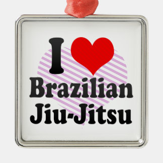 Jag älskar brasilianska Jiu-Jitsu Julgransprydnad Metall