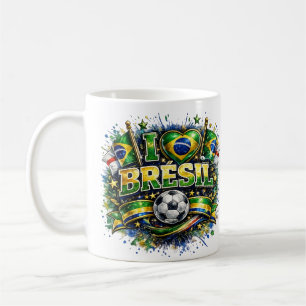 Jag älskar Brasilien 2026 Fotbollsfan Kaffemugg