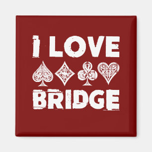 Jag älskar Bridge-kortspelare Magnet