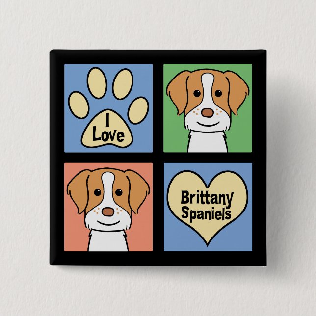 Jag älskar Brittany Spaniels Knapp (Framsida)