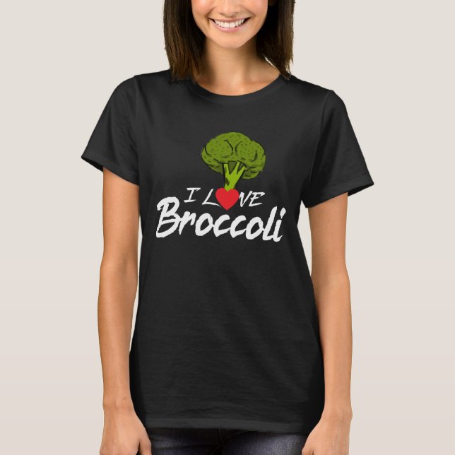 Jag älskar broccoli, växteateren, herbivor som är t shirt (Framsida)