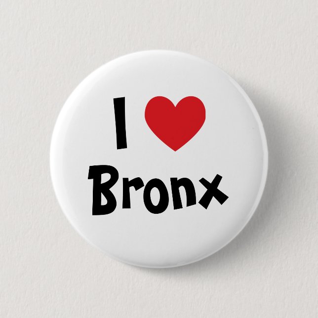 Jag älskar Bronx röda hjärta Knapp (Framsida)