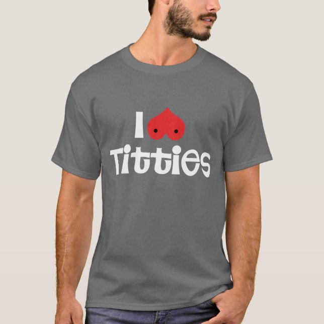 Jag älskar bröst tee shirt (Framsida)
