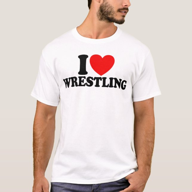 Jag älskar brottning t shirt (Framsida)