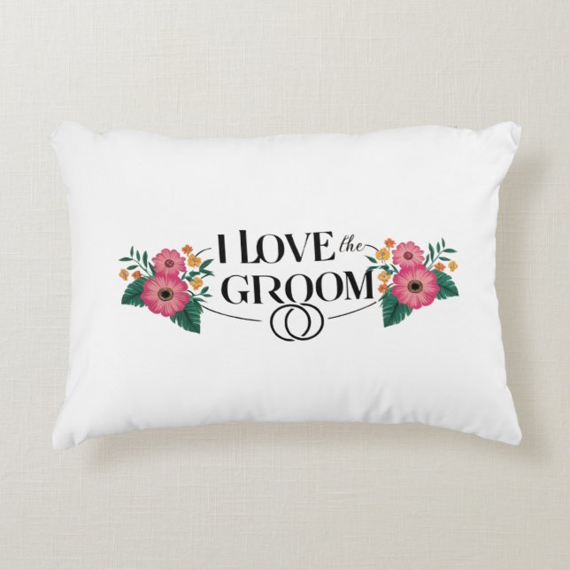 Jag älskar brudgummen prydnadskudde (Framsidan)