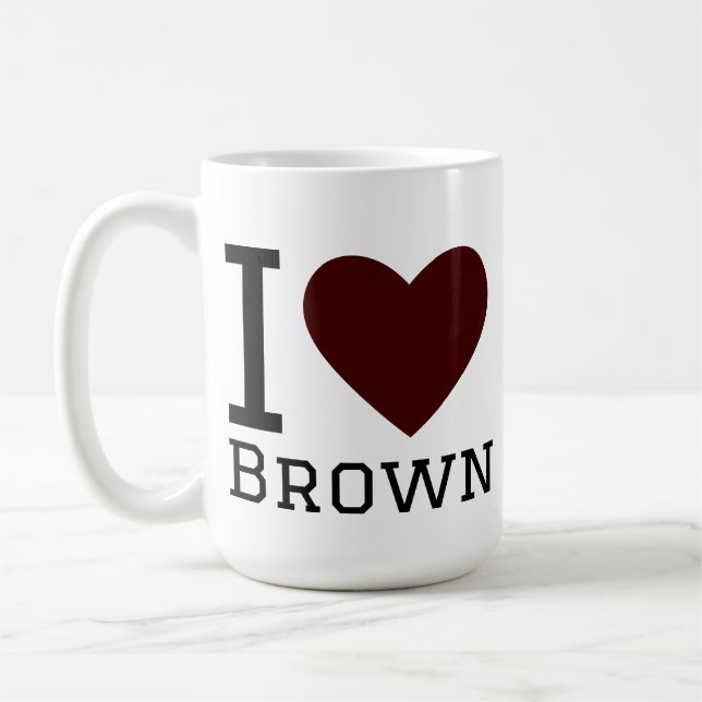 Jag älskar brun  kaffemugg (Vänster)