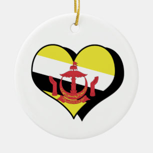 Jag älskar Brunei-ornament Julgransprydnad Keramik