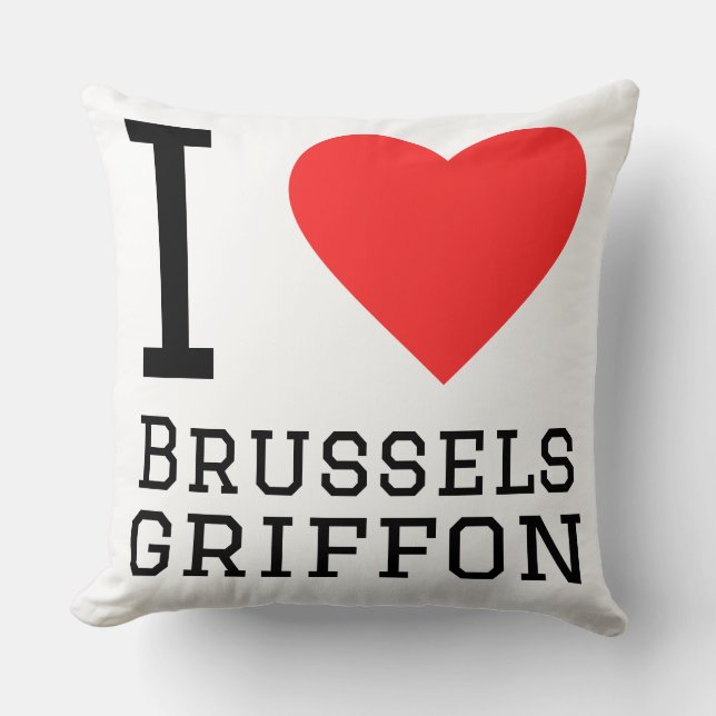 Jag älskar Brussels griffon  Kudde (Framsida)