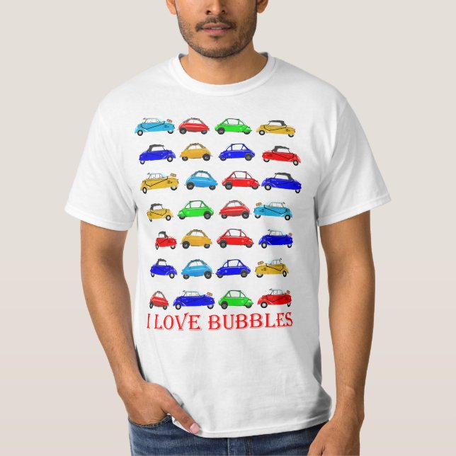 Jag älskar bubblar biltshirten t shirt (Framsida)