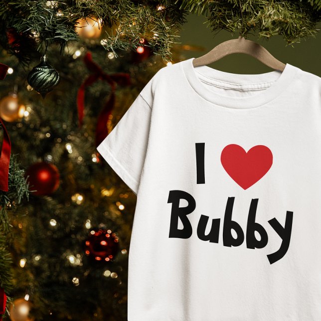 Jag älskar Bubby Röda hjärtat T Shirt (I Love Bubby Red Heart T-Shirt)