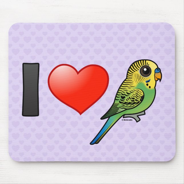 Jag älskar Budgies Musmatta (Framsidan)