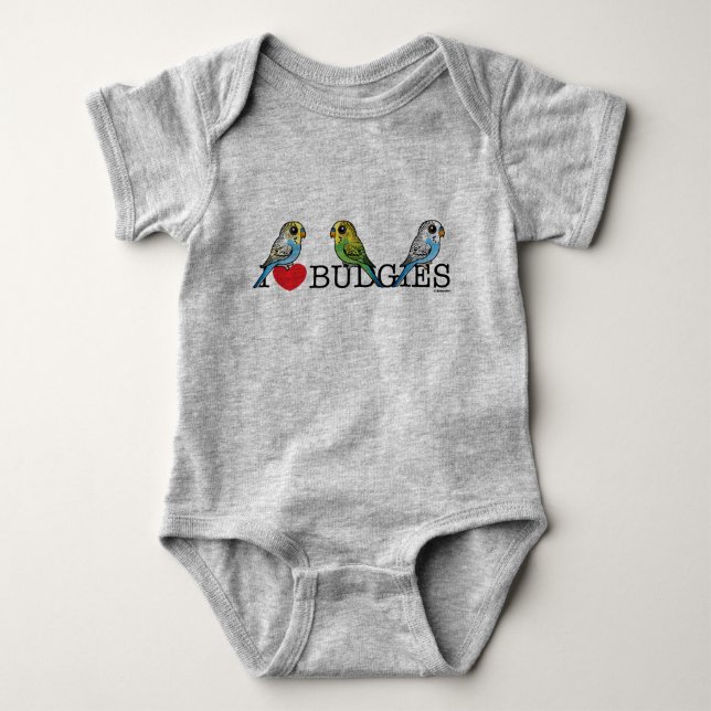 Jag älskar Budgies Tee Shirt (Framsida)
