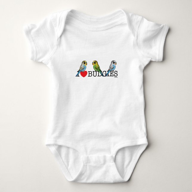 Jag älskar Budgies Tee Shirt (Framsida)
