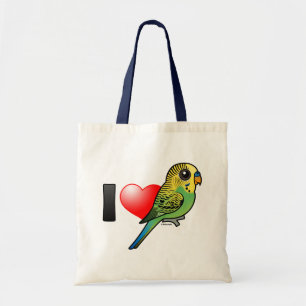 Jag älskar Budgies Tygkasse