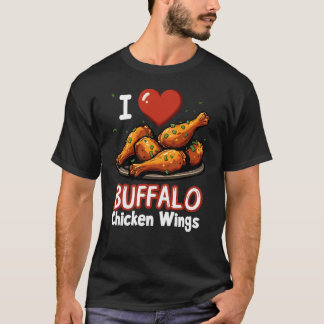 Jag älskar Buffalo Chicken Vingar T Shirt