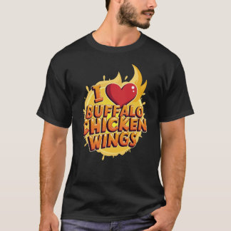 Jag älskar Buffalo Chicken Vingar T Shirt
