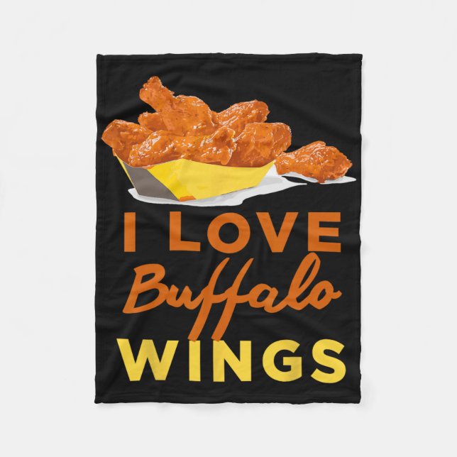 Jag älskar Buffalo Chicken Wings Bbq Rost Grilling Fleecefilt (Framsidan)