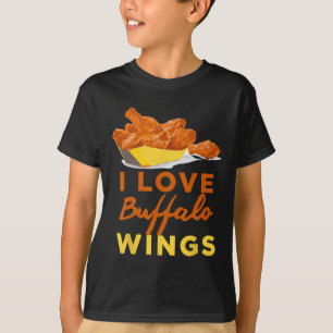 Jag älskar Buffalo Chicken Wings Bbq Rost Grilling T Shirt
