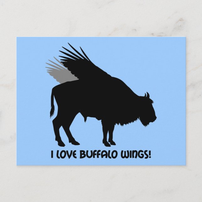 Jag älskar buffalo wings vykort (Framsida)