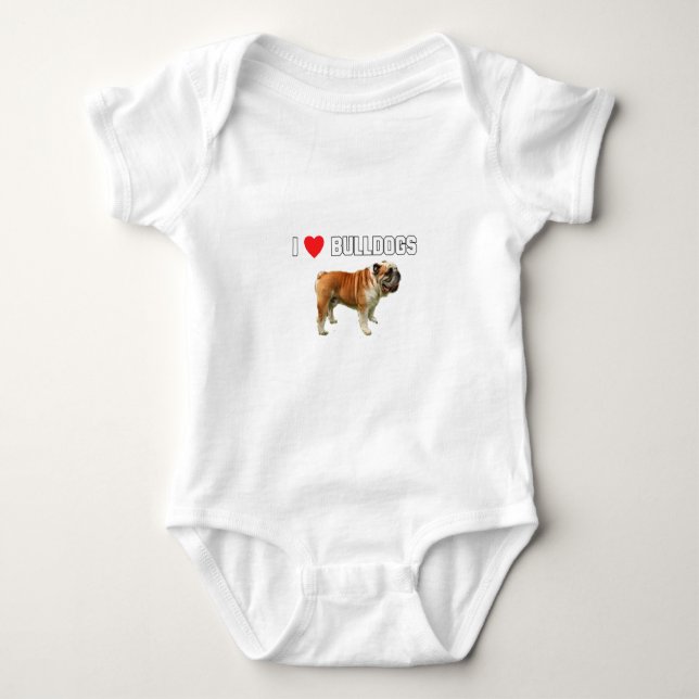 Jag älskar bulldoggar tee (Framsida)