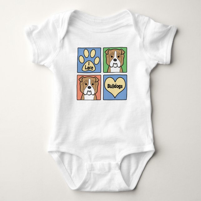 Jag älskar bulldoggar tee shirt (Framsida)