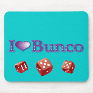 Jag älskar Bunco med röd tärning Musmatta