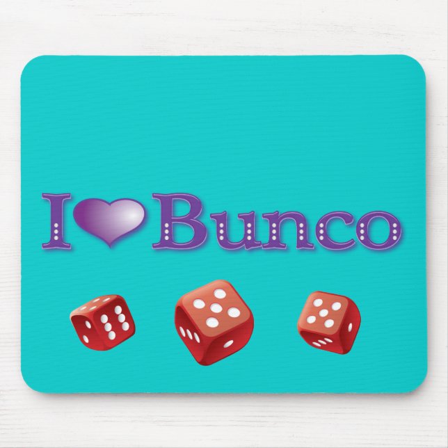 Jag älskar Bunco med röd tärning Musmatta (Framsidan)