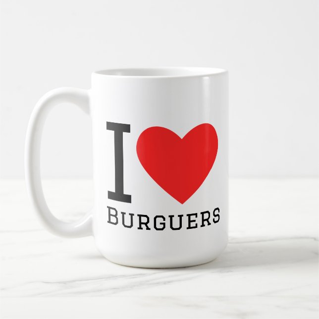 Jag älskar burgare kaffemugg (Vänster)