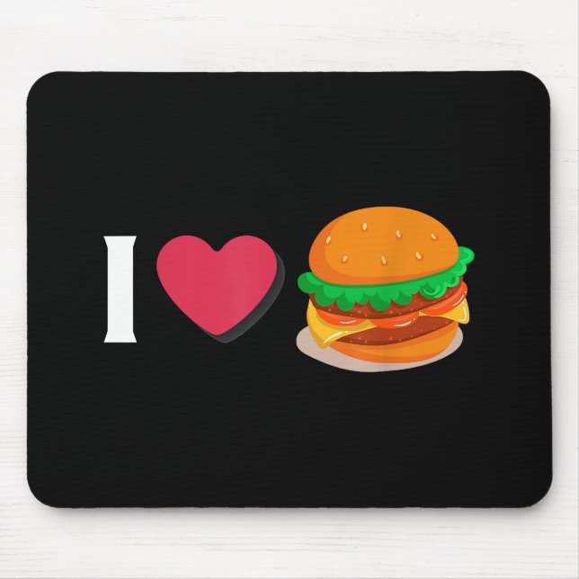 Jag älskar Burger Cheeseburger Ohälsosam Hälsa  Musmatta (Framsidan)