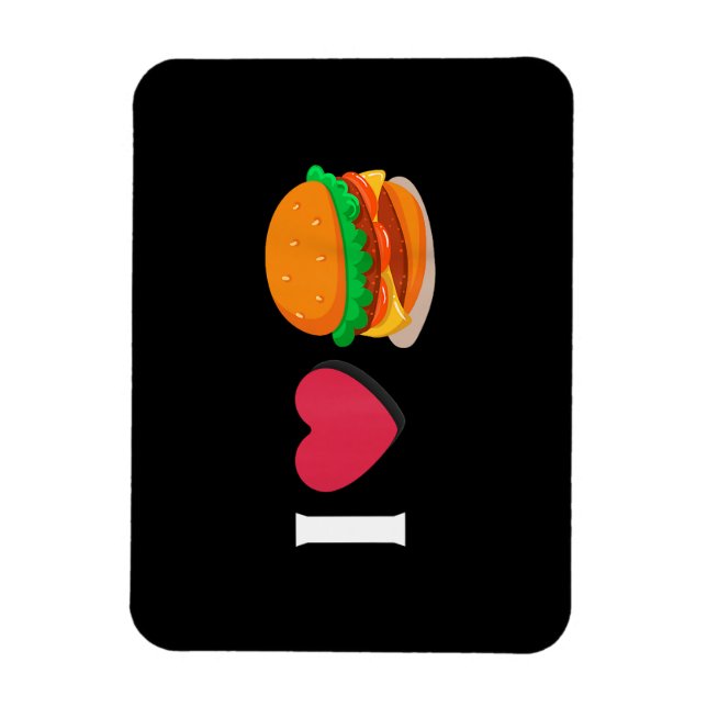 Jag älskar Burger Cheeseburger Ohälsosam Hälsosam  Magnet (Vertikal)