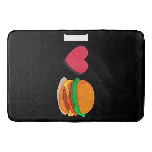 Jag älskar Burger Cheeseburger Ohälsosam Mat  Badrumsmatta (Framsidan)