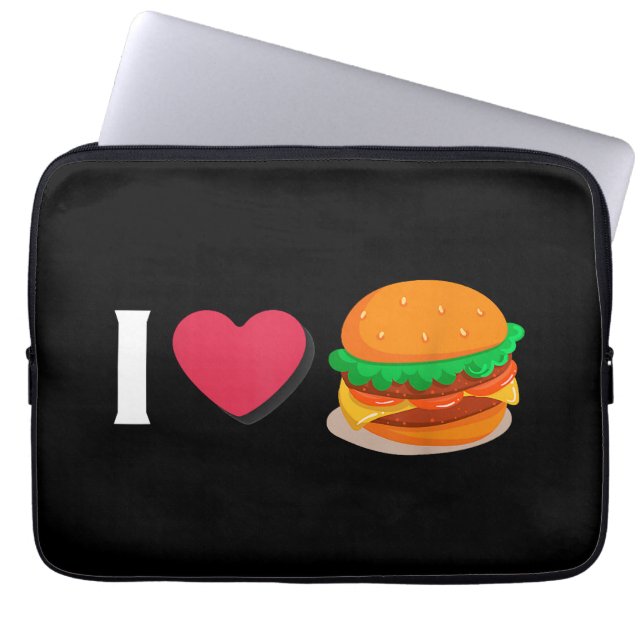 Jag älskar Burger Cheeseburger Ohälsosam Mat  Laptop Fodral (Framsidan)