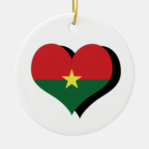 Jag älskar Burkina Faso-ornament Julgransprydnad Keramik
