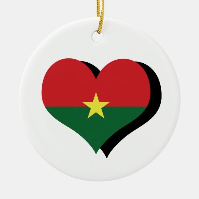 Jag älskar Burkina Faso-ornament Julgransprydnad Keramik (Framsidan)