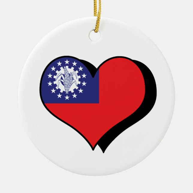 Jag älskar Burma-ornament Julgransprydnad Keramik (Framsidan)