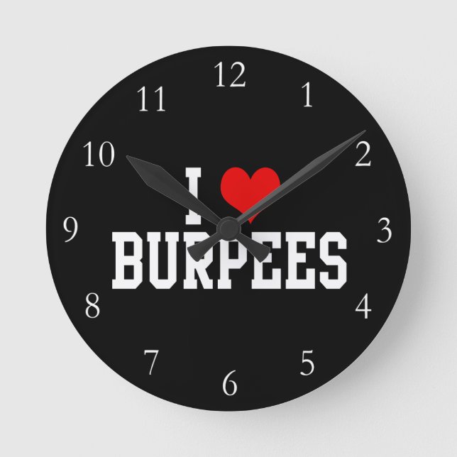 Jag älskar Burpees, kondition Rund Klocka (Framsida)
