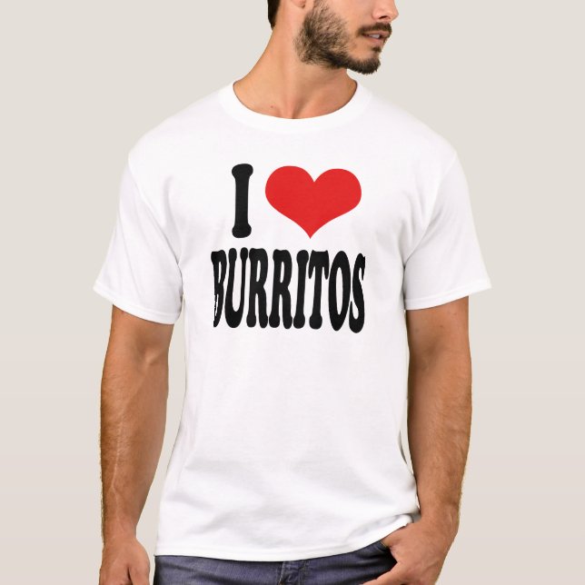 Jag älskar Burritos T-shirt (Framsida)