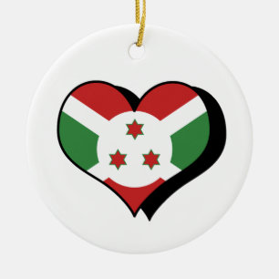 Jag älskar Burundi-ornament Julgransprydnad Keramik