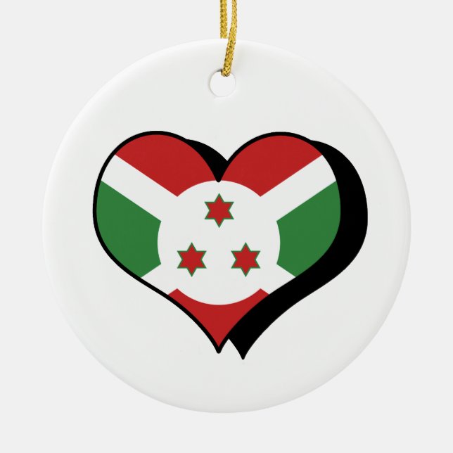 Jag älskar Burundi-ornament Julgransprydnad Keramik (Framsidan)