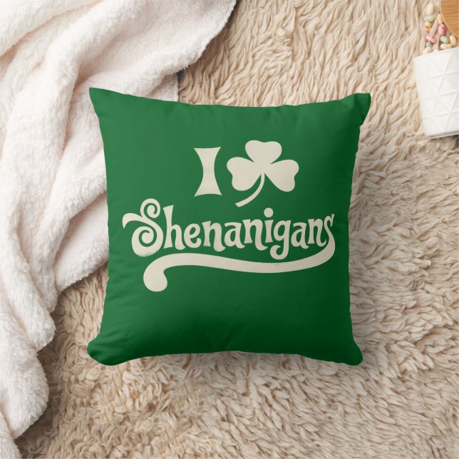 Jag älskar bus Clovershamrock St Patrick's Kudde (Filt)