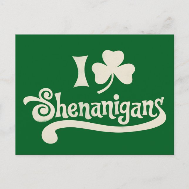 Jag älskar bus St Clover Shamrock St Patricks Inbjudan Vykort (Framsida)
