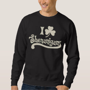 Jag älskar busiga klöver Shamrock St Patrick's Lång Ärmad Tröja
