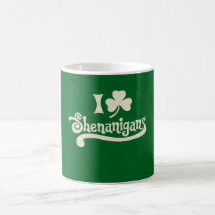 Jag älskar busiga klövershamrock St Patrick's Kaffemugg
