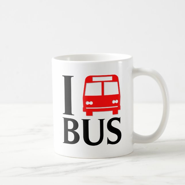 Jag älskar buss | som jag älskar bussen för buss | kaffemugg (Höger)