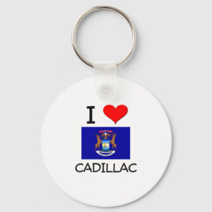 Jag älskar Cadillac Michigan Nyckelring