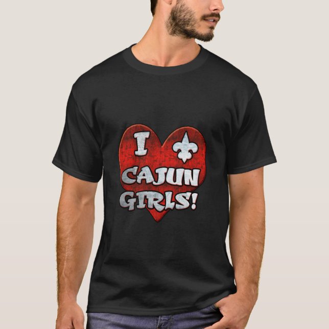 JAG ÄLSKAR CAJUN-FLICKOR 2 T-SHIRT (Framsida)