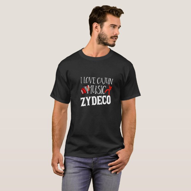 Jag älskar Cajun musik Zydeco, trevlig design för T Shirt (Hel framsida)